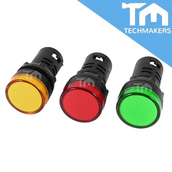 24VDC 22mm LED Signal Indicator Pilot Lamp Light Red Yellow Green Blue